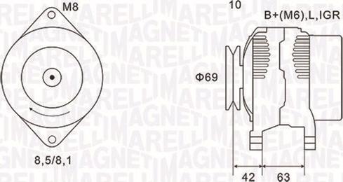 Magneti Marelli 063731600010 - Ģenerators ps1.lv