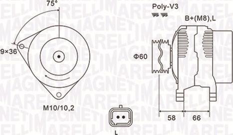 Magneti Marelli 063731637010 - Ģenerators ps1.lv