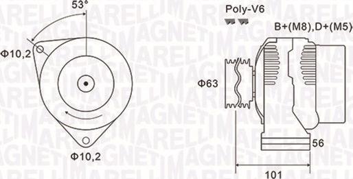 Magneti Marelli 063731152010 - Ģenerators ps1.lv