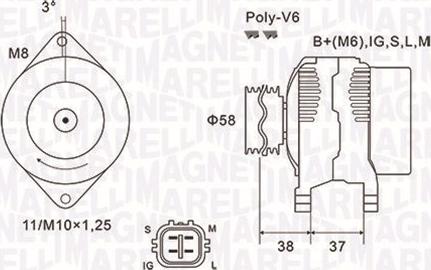 Magneti Marelli 063731889010 - Ģenerators ps1.lv