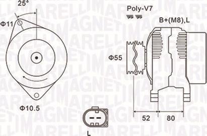 Magneti Marelli 063731837010 - Ģenerators ps1.lv