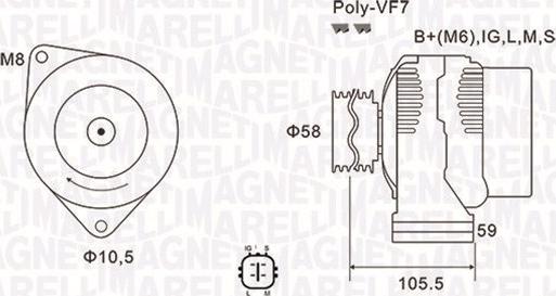 Magneti Marelli 063732069010 - Ģenerators ps1.lv