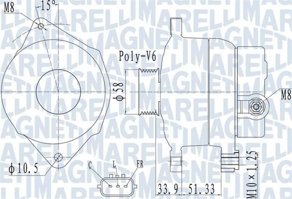 Magneti Marelli 063732138010 - Ģenerators ps1.lv