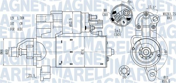 Magneti Marelli 063721563510 - Starteris ps1.lv