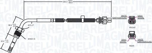 Magneti Marelli 172000061010 - Devējs, Izplūdes gāzu temperatūra ps1.lv