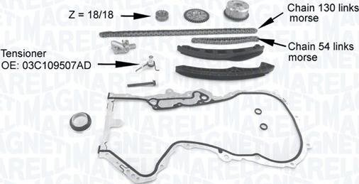 Magneti Marelli 341500001210 - Sadales vārpstas piedziņas ķēdes komplekts ps1.lv