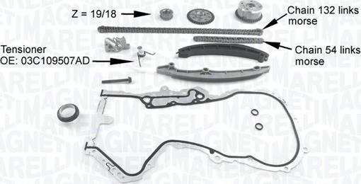 Magneti Marelli 341500001220 - Sadales vārpstas piedziņas ķēdes komplekts ps1.lv