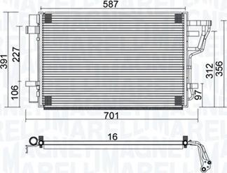 Magneti Marelli 350203951000 - Kondensators, Gaisa kond. sistēma ps1.lv