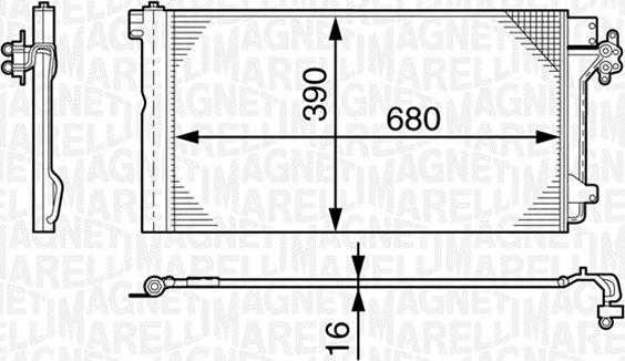 Magneti Marelli 350203478000 - Kondensators, Gaisa kond. sistēma ps1.lv