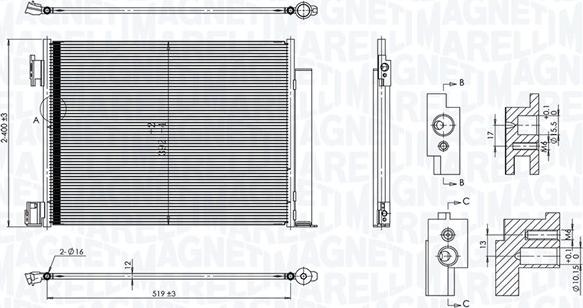 Magneti Marelli 350203101500 - Kondensators, Gaisa kond. sistēma ps1.lv