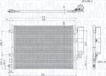 Magneti Marelli 350203893000 - Kondensators, Gaisa kond. sistēma ps1.lv