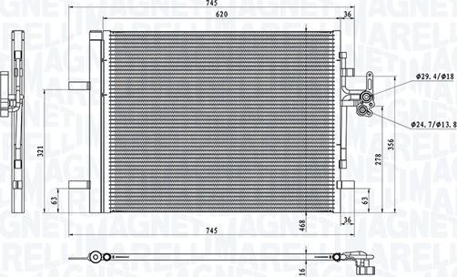 Magneti Marelli 350203873000 - Kondensators, Gaisa kond. sistēma ps1.lv