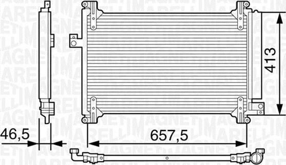 Magneti Marelli 350203242000 - Kondensators, Gaisa kond. sistēma ps1.lv