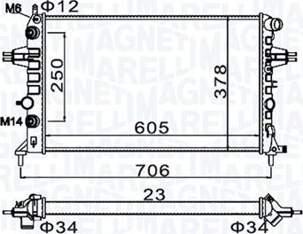 Magneti Marelli 350213158200 - Radiators, Motora dzesēšanas sistēma ps1.lv