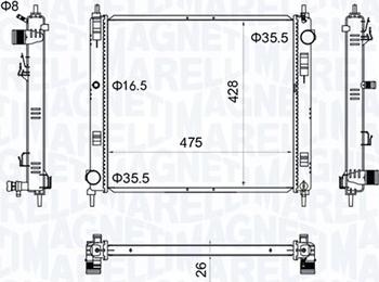 Magneti Marelli 350213205500 - Radiators, Motora dzesēšanas sistēma ps1.lv