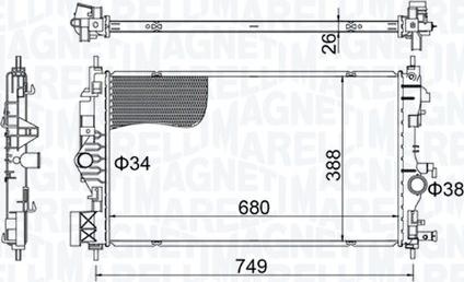 Magneti Marelli 350213206300 - Radiators, Motora dzesēšanas sistēma ps1.lv