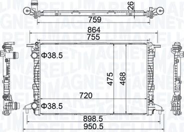 Magneti Marelli 350213208900 - Radiators, Motora dzesēšanas sistēma ps1.lv