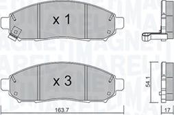 Magneti Marelli 363916060982 - Bremžu uzliku kompl., Disku bremzes ps1.lv