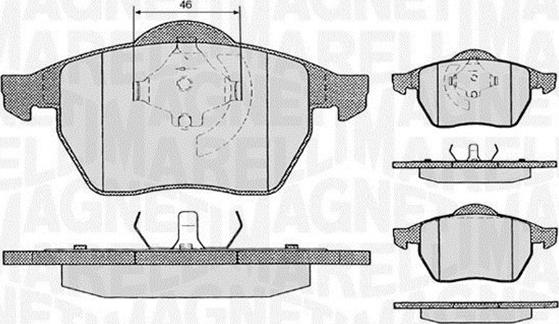 Magneti Marelli 363916060146 - Bremžu uzliku kompl., Disku bremzes ps1.lv