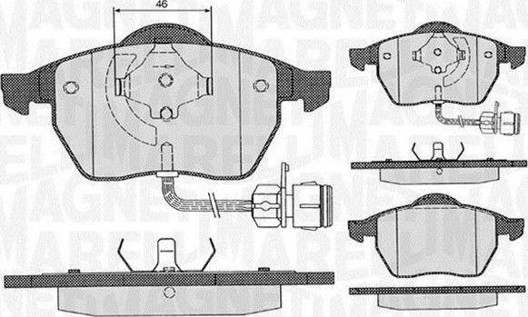 Magneti Marelli 363916060130 - Bremžu uzliku kompl., Disku bremzes ps1.lv