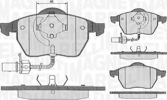 Magneti Marelli 363916060261 - Bremžu uzliku kompl., Disku bremzes ps1.lv