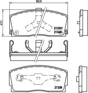 Daihatsu 449187722000 - Bremžu uzliku kompl., Disku bremzes ps1.lv