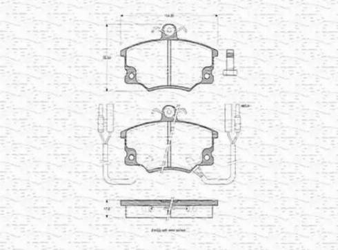 Magneti Marelli 363702160144 - Bremžu uzliku kompl., Disku bremzes ps1.lv