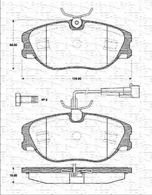 Magneti Marelli 363702161190 - Bremžu uzliku kompl., Disku bremzes ps1.lv