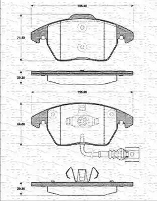 Magneti Marelli 363702161171 - Bremžu uzliku kompl., Disku bremzes ps1.lv