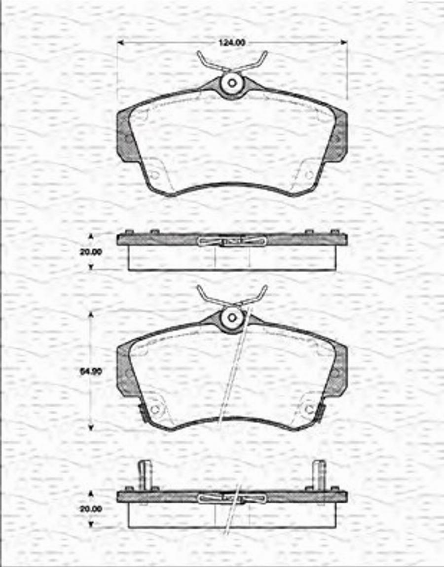 Magneti Marelli 363702161337 - Bremžu uzliku kompl., Disku bremzes ps1.lv