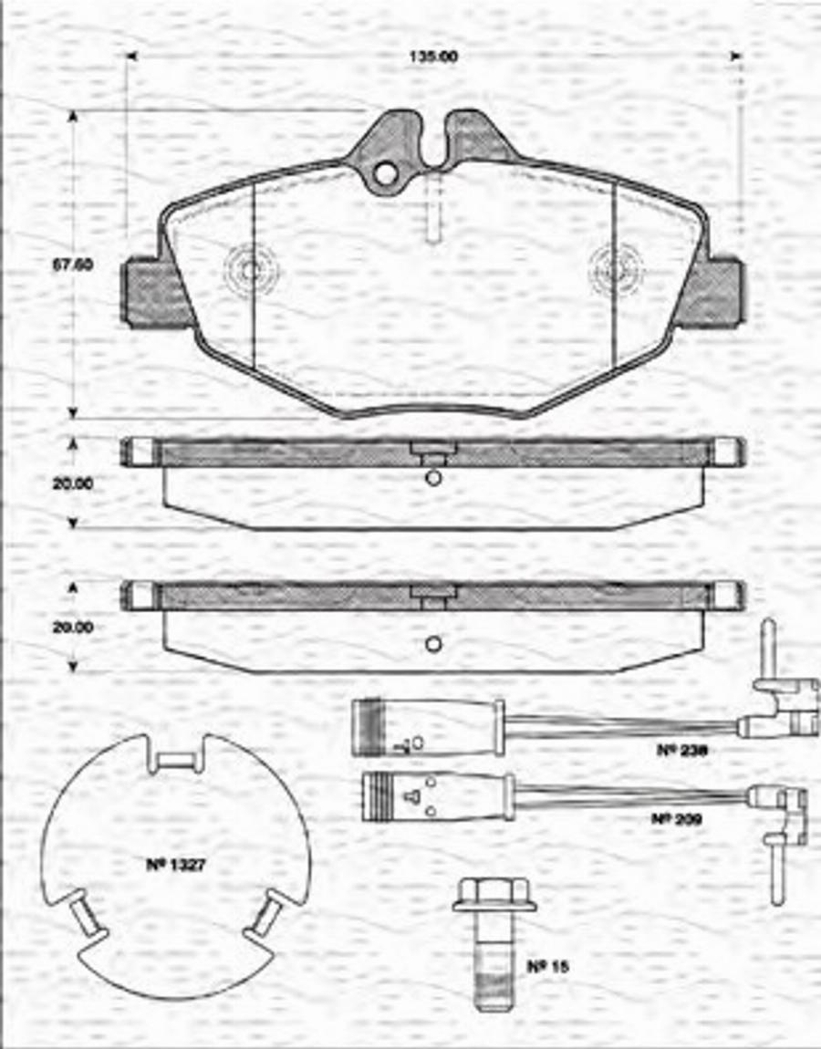 Magneti Marelli 363702161299 - Bremžu uzliku kompl., Disku bremzes ps1.lv