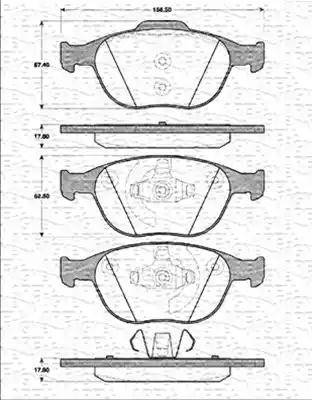 Magneti Marelli 363702161249 - Bremžu uzliku kompl., Disku bremzes ps1.lv