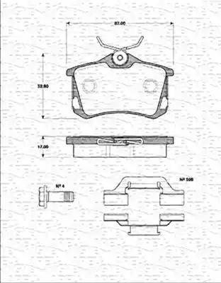 Magneti Marelli 363702161258 - Bremžu uzliku kompl., Disku bremzes ps1.lv