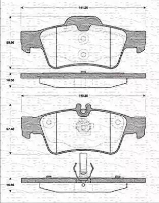 Magneti Marelli 363702161281 - Bremžu uzliku kompl., Disku bremzes ps1.lv