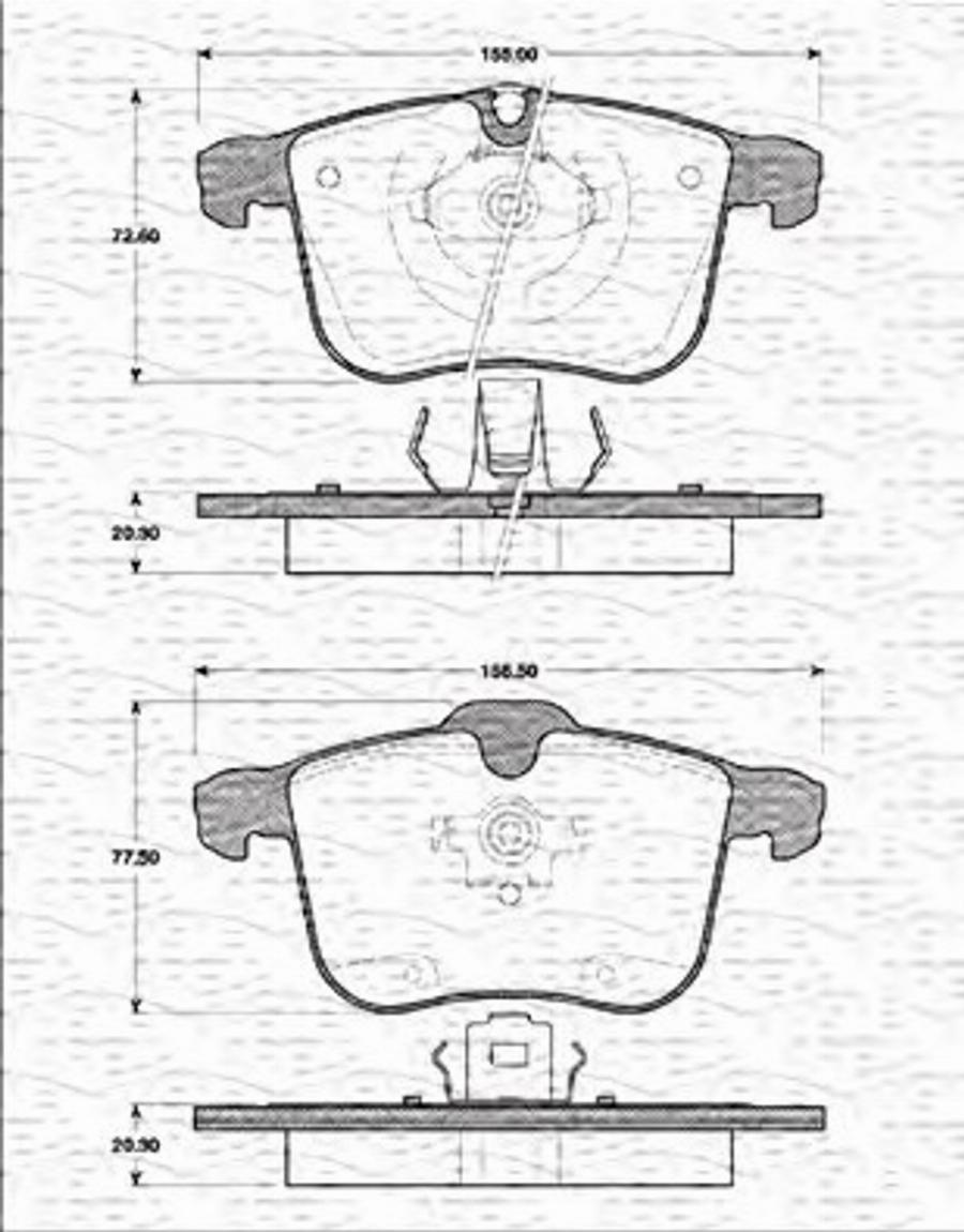 Magneti Marelli 363702161282 - Bremžu uzliku kompl., Disku bremzes ps1.lv