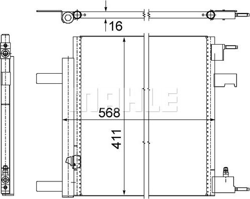 MAHLE AC 636 000P - Kondensators, Gaisa kond. sistēma ps1.lv