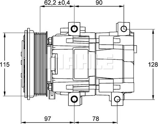 MAHLE ACP 153 000P - Kompresors, Gaisa kond. sistēma ps1.lv