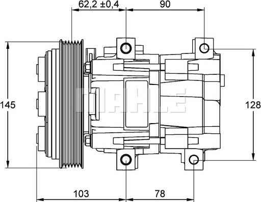 MAHLE ACP 843 000P - Kompresors, Gaisa kond. sistēma ps1.lv