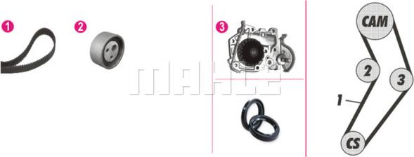 MAHLE CPK 9 000P - Ūdenssūknis + Zobsiksnas komplekts ps1.lv