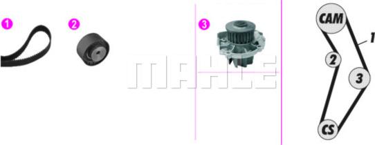 MAHLE CPK 129 000P - Ūdenssūknis + Zobsiksnas komplekts ps1.lv