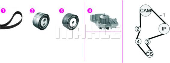 MAHLE CPK 128 000P - Ūdenssūknis + Zobsiksnas komplekts ps1.lv