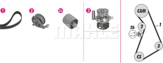 MAHLE CPK 122 000P - Ūdenssūknis + Zobsiksnas komplekts ps1.lv