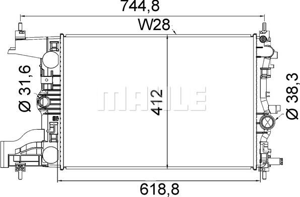 MAHLE CR 2116 000S - Radiators, Motora dzesēšanas sistēma ps1.lv