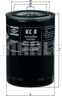 MAHLE KC 8 - Degvielas filtrs ps1.lv