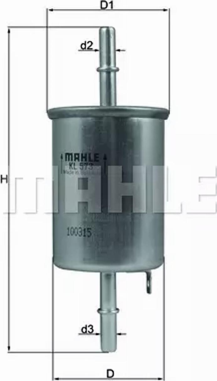 MAHLE KL 573 - Degvielas filtrs ps1.lv