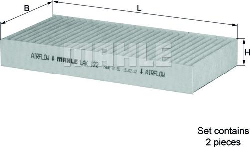 MAHLE LAK 122/S - Filtrs, Salona telpas gaiss ps1.lv