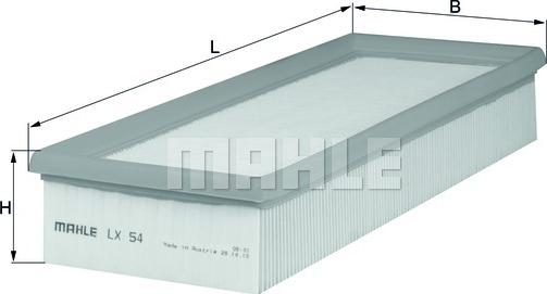 MAHLE LX 54 - Gaisa filtrs ps1.lv