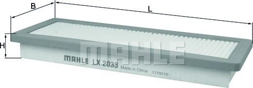 MAHLE LX 2033 - Gaisa filtrs ps1.lv