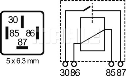 MAHLE MR 54 - Relejs, Darba strāva ps1.lv