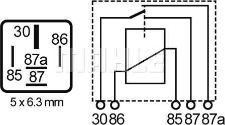 MAHLE MR 60 - Relejs, Darba strāva ps1.lv